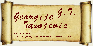 Georgije Tasojević vizit kartica